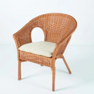 Кресло с подушкой коричневое из ротанга "Коньяк" 02/08В VINOTTI  00-3885206 Коричневый