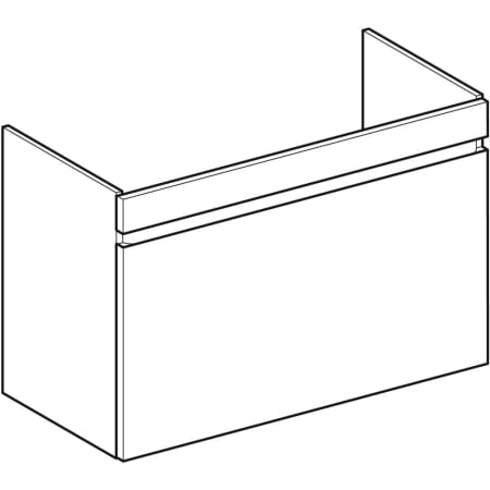 501.904.00.1 Шкафчик для раковины Geberit Renova Plan, с одним выдвижным ящиком и одним внутренним выдвижным ящиком Geberit  - Вид №36