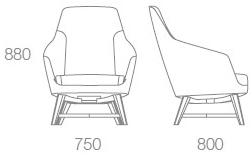 Albaplus Кресло на четырех ножках из бука с высокой спинкой Folha 2018/085/ita - Вид №4