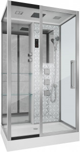 Душевая кабина NG-7713WL (820x1200х2150) низкий поддон стенки БЕЛЫЕ