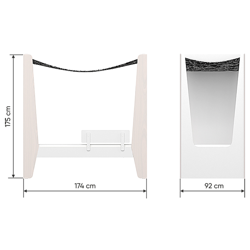 Кровать с пологом Line M 169х88 см молочная ELLIPSE ELLIPSE LINE 257727 Молочный Santreyd  - Вид №1