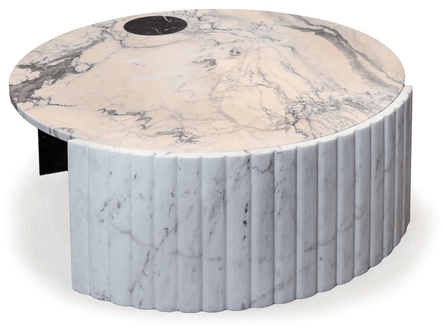 Mambo Unlimited Ideas Низкий круглый мраморный журнальный столик Helene sun-id-1375093 - Вид №2