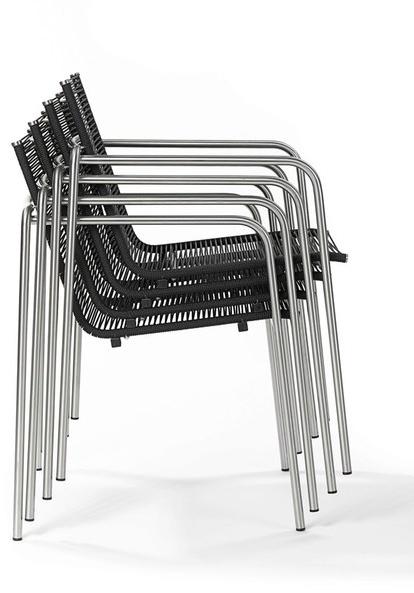 FISCHER MÖBEL Штабелируемый веревочный садовый стул с подлокотниками Taku sun-id-1482426 - Вид №4