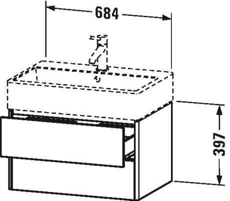 XS419404949 XSquare Тумбочка подвесная Графит матовый, декор Duravit - Вид №1