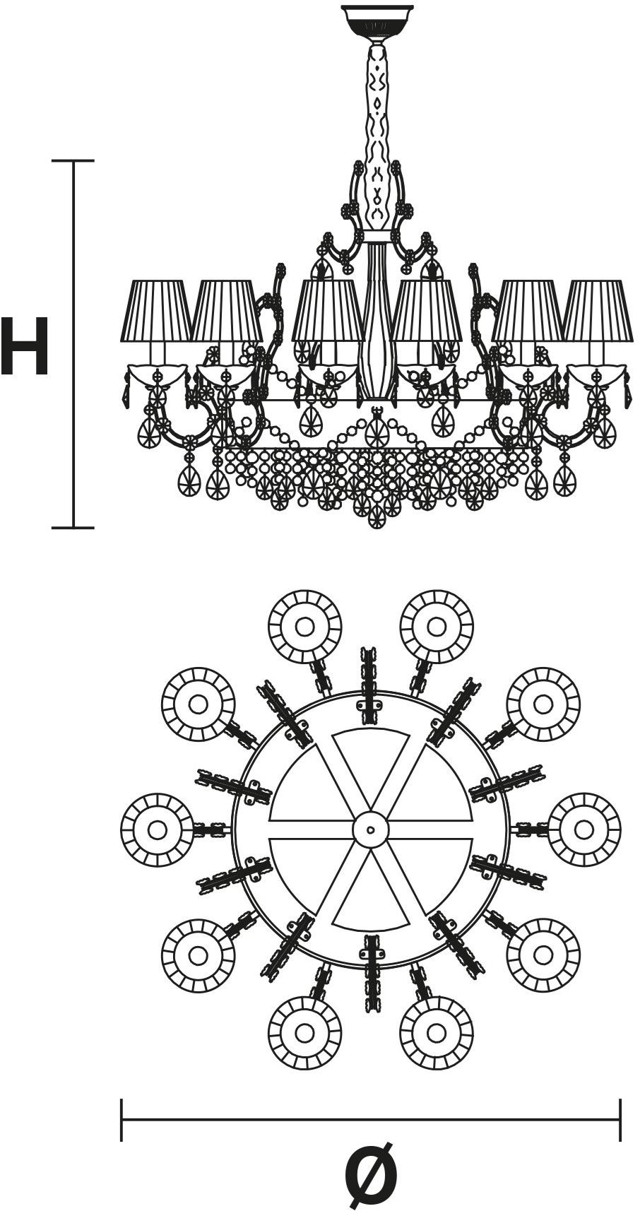 Masiero Led подвесной светильник из металла с кристаллами swarovski® Maria teresa sun-id-1484684 - Вид №1