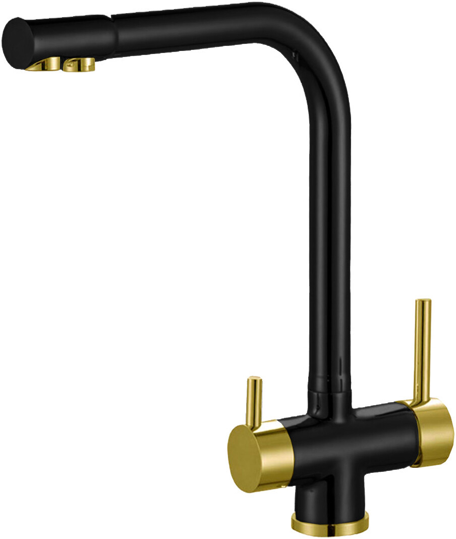 Смеситель ZorG Sanitary ZR 348 YF BLACK BRONZE для кухонной мойки, черный/бронза