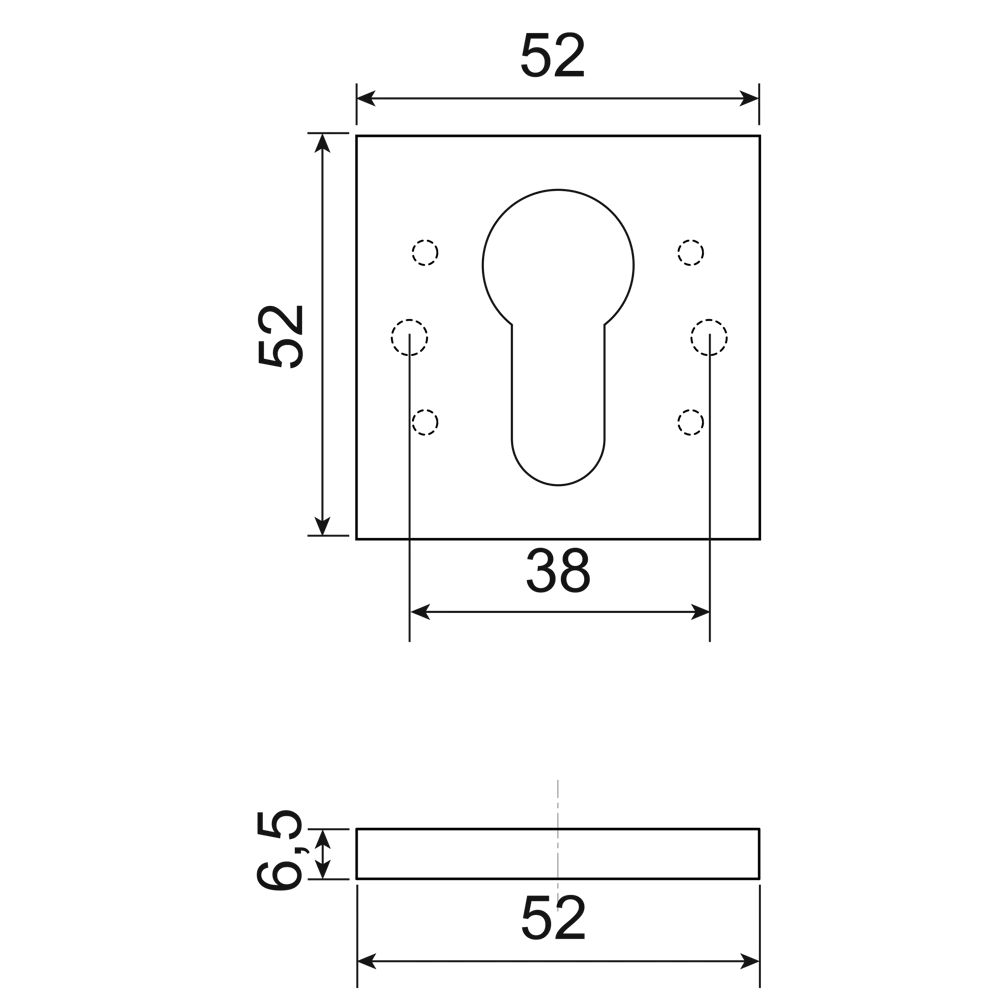 Накладка на замочную скважину Armex DP-C-30 52x52 мм цвет черный STLM-2208170 - Вид №4