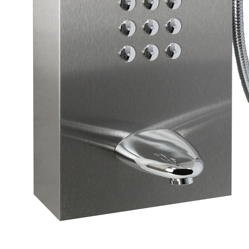 GFmark - Душевая панель - "тропический душ" ГРАФИТ с двумя лейками, корпус нержавеющая сталь, марки 304, код: 5521  - Вид №7