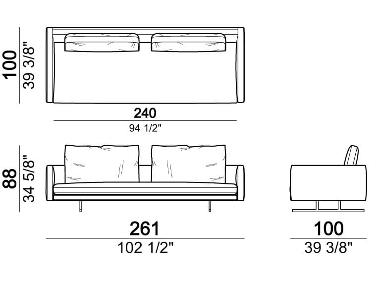 3-местный кожаный диван Arketipo MOSS ARCH-00146882 - Вид №2