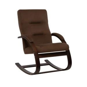 92006560 Кресло-качалка Leset Милано 68.5x100x80 см велюр цвет орех текстура/коричневый STLM-1395742