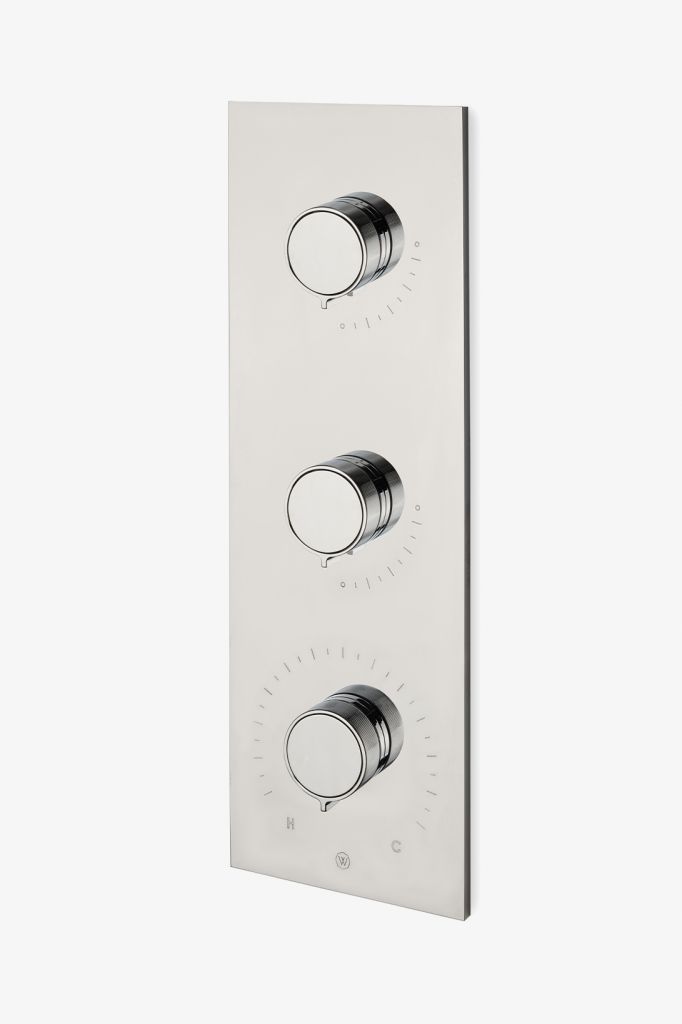 BTH64A Встроенная термостатическая трима Bond Tandem и двойная регулировка объема с ручками с гильошированными линиями Waterworks