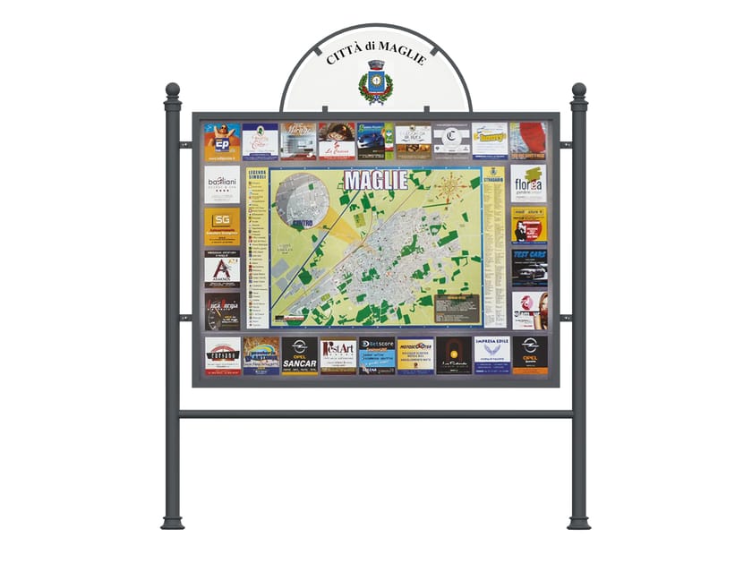 Самонесущая доска объявлений для общественных мест из листового металла Lazzari Totem città artistico ARCH-00138517