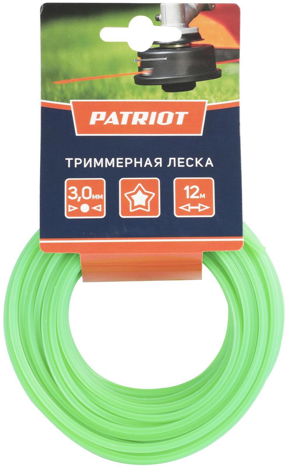 90263769 Леска для триммера 300-12-3 3 мм 12 м зеленый звезда STLM-0154723 PATRIOT