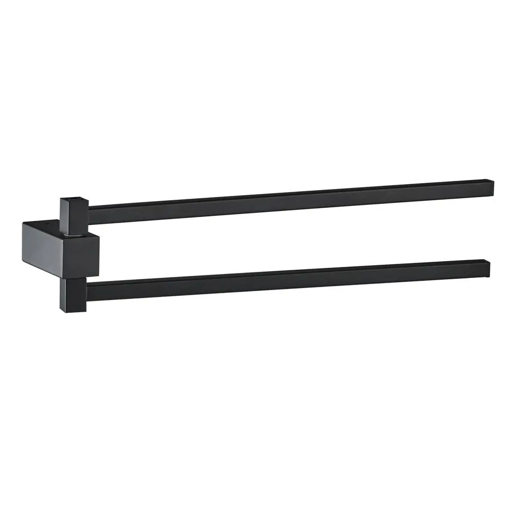 Держатель для полотенца Flat 38.5 см цвет черно-серый SWENSA STLM-2069979