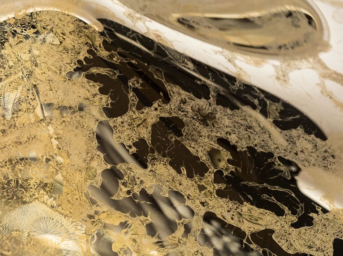 Декоративная стеклянная панель PlusObject AQUA OLD GOLD ARCH-00016393