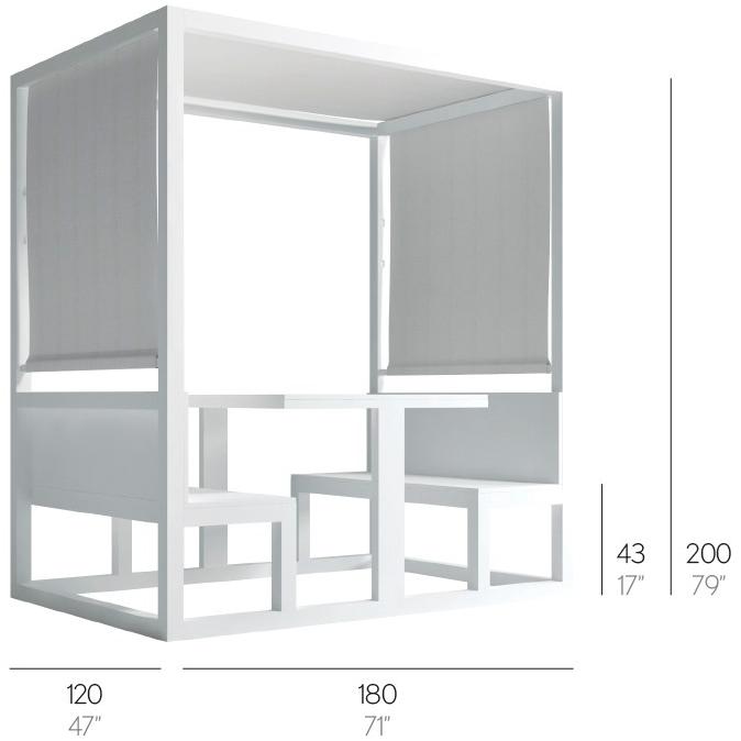 GANDIABLASCO Алюминиевая беседка со встроенным столом и скамейкой Merendero sun-id-1404778 - Вид №4