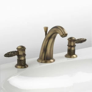 C66-1301 C66-1301 Смеситель для раковины на 3 отверстия ОДИОТ С РЫЧАГАМИ Cristal & Bronze ODIOT À MANETTES
