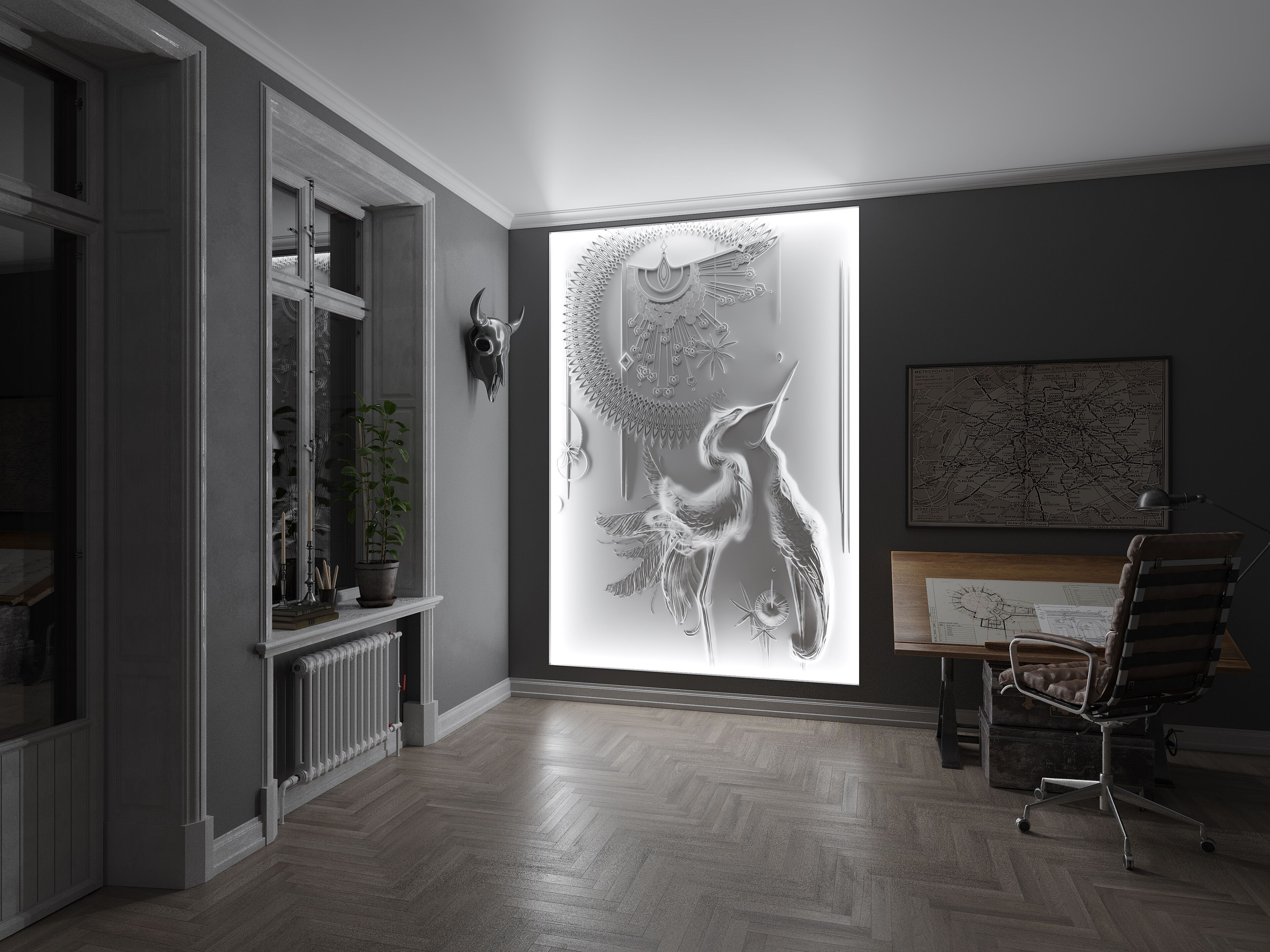 Трехмерная декоративная гипсовая панель WallDeco SPIRIT ARCH-00071657 - Вид №1