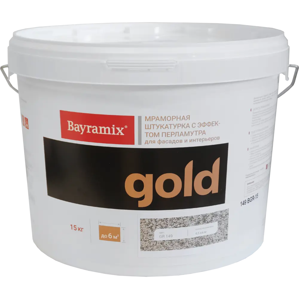 Штукатурка декоративная мраморная Bayramix Gold Mineral GR 149 15 кг цвет серебряный перламутр 82879069 STLM-2201388 - Вид №1