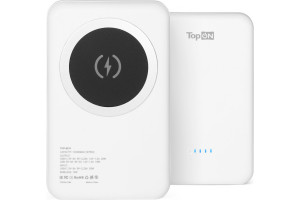 19619196 Внешний аккумулятор 10000mAh магнитная беспроводная зарядка 15W, PD 20W Белый TOP-M10W TopOn
