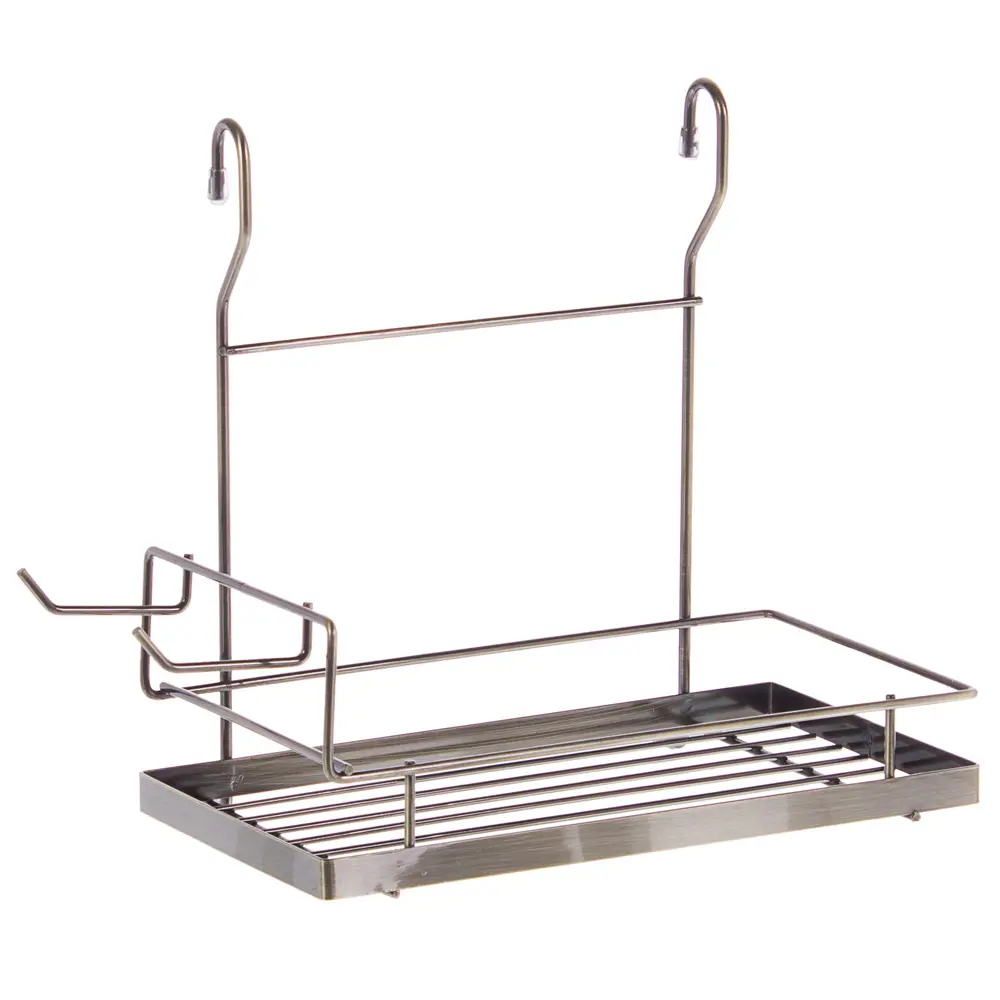Полка с боковыми крючками Delinia 27x15x26.5 см сталь цвет бронза 18254949 STLM-2029035 