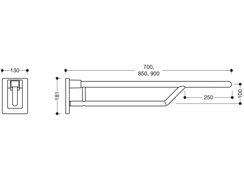 950.50.62040 Двойная опорная рейка на петлях HEWI Stützen  - Вид №6
