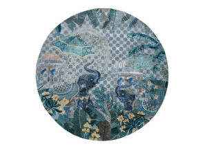 Круглый шерстяной ковер ручной работы