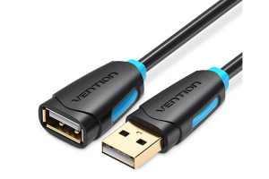 16442736 Кабель-удлинитель USB 2.0 AM/AF - 2м, чёрный CBCBH VENTION