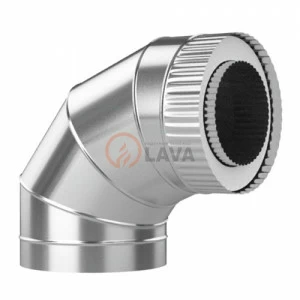 Сэндвич-отвод LAVA 200/300, угол 90*, нерж. 439 (0,5)/439 (0,5)