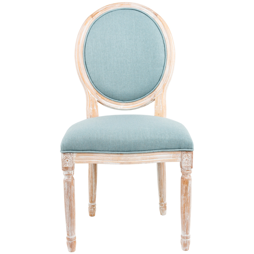 3113000 Стул «Луи / Пудровый голубой» (лен, белый жемчуг) Object Desire 