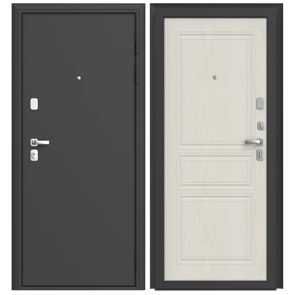 Дверь входная металлическая Премиум Плюс 99x205 см правая дуб белый DOORHAN STLM-2210046