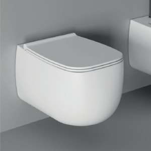 33120101.09 Подвесной унитаз 550х335х450 мм Alice Ceramica Nur безободковый выпуск в стену Белый матовый