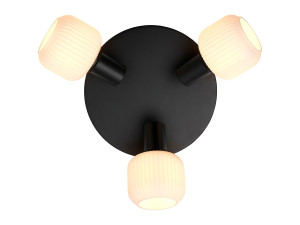 Потолочный светильник из дутого стекла и металла