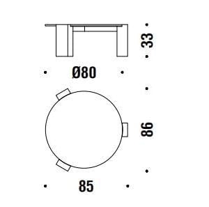 Низкий круглый деревянный и стеклянный журнальный столик MOROSO Gogan ARCH-00060204 - Вид №2
