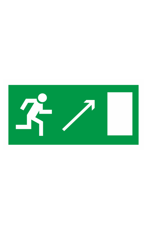 68603 Знак "Направление к эвакуационному выходу направо вверх"  Эвакуационные знаки размер 200 х 100 мм Спецодежда 