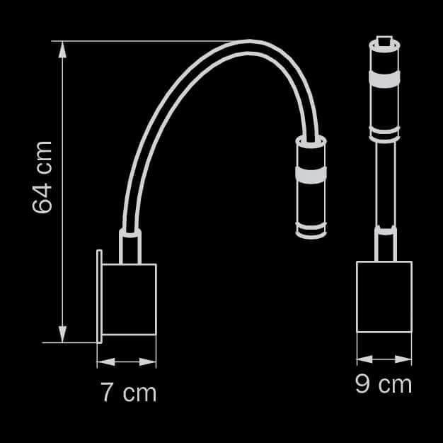 Спот настенный цвета хром Lightstar Muro 808619 LIGHTSTAR MURO 00-3891492 Хром  - Вид №1
