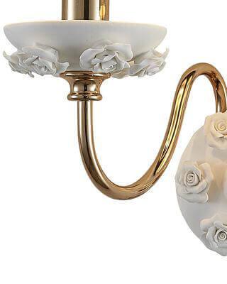 Бра с абажуром на 2 лампы белое "Эрин" 1030/2W-GD-WT LUMIEN HALL ЭРИН 00-3931618 Белый  - Вид №2