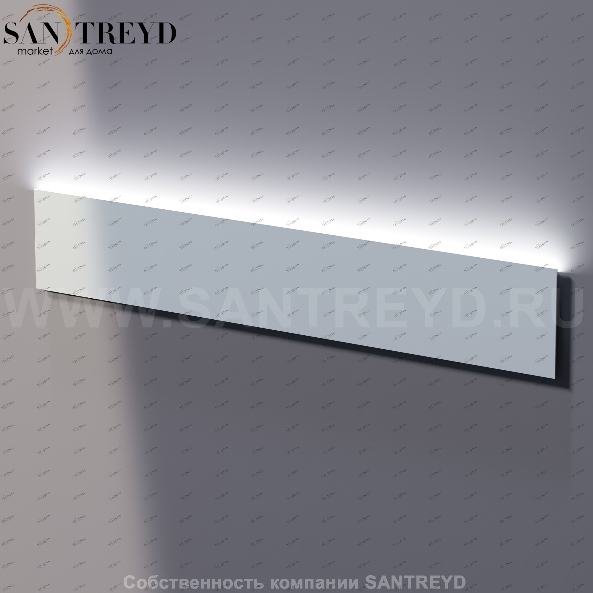 Agape NUDO LED Прямоугольное горизонтальное зеркало с LED подсветкой: длина 240 см, высота 40 см ASPE2404