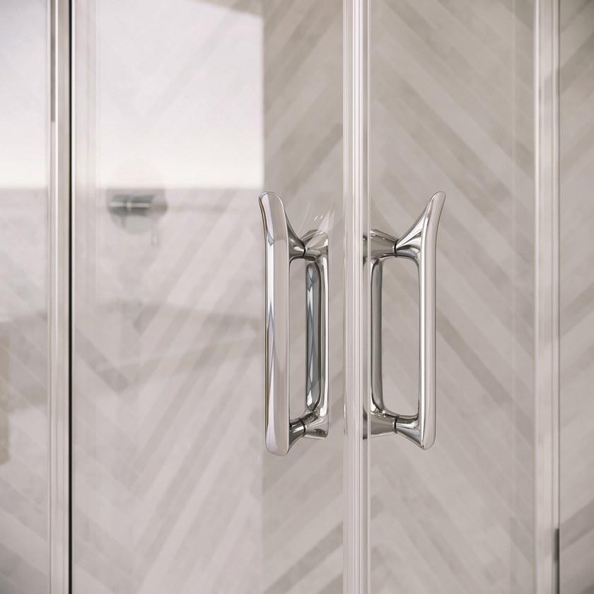 Flair Showers Душевая кабина угловая стеклянная с раздвижной дверцей Eto Etoce90sc - Вид №1