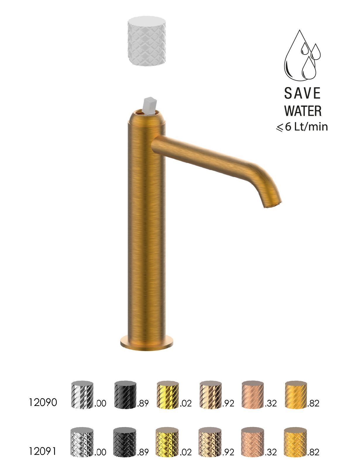 Смеситель для раковины высокого пола с ограничителем расхода Rubinetterie Frattini Pepe XLS ARCH-00125528 - Вид №6