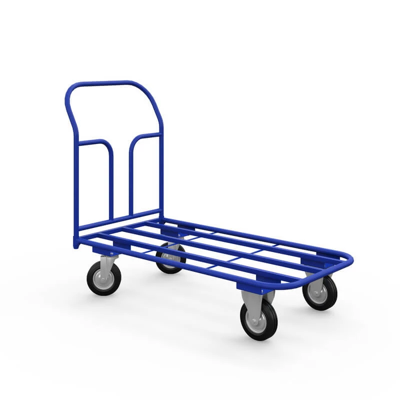 Тележка платформенная каркасная ТК 8 (г/п 300 кг, 1000x700 мм, колеса черная резина 125 мм) Верстакофф 65-0872