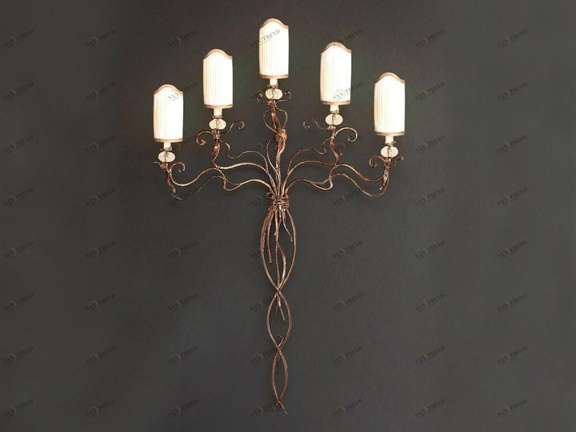 OFFICINACIANI Бра из железа непрямого света с кристаллами Manzi Hl1054wa-5 