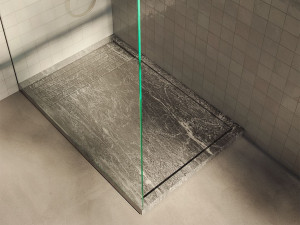 Нескользящий поддон для душа из мрамора Gris Douro