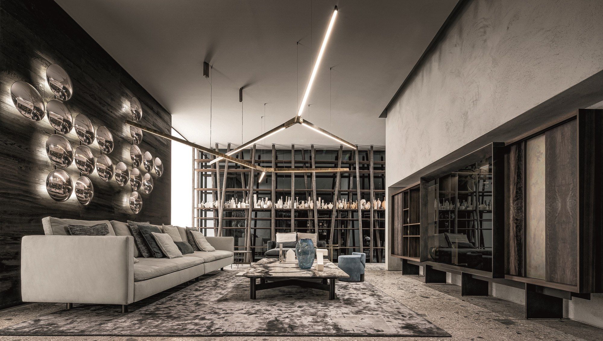 Оловянный книжный шкаф с деревянными полками Henge WEB ARCH-00083182 - Вид №24