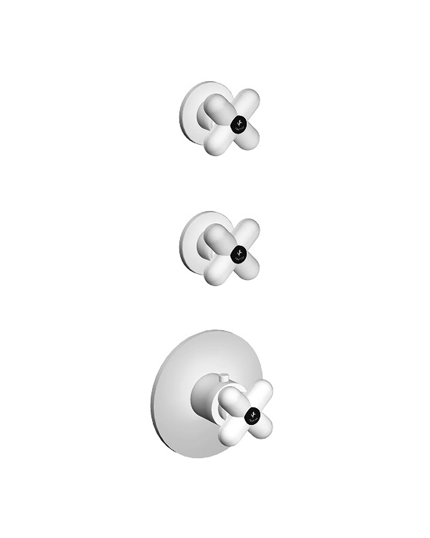 0602B+6002A  Термостатический встраиваемый смеситель для душа, 3/4''2 выпуска 3/4'' ручки впуски 3/4'' Звукоизолированные Fantini Rubinetti I BALOCCHI