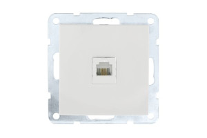 16062413 Компьютерная розетка RJ-45, категория 5е, с накладкой, белый 866104-1 LK Studio LK60