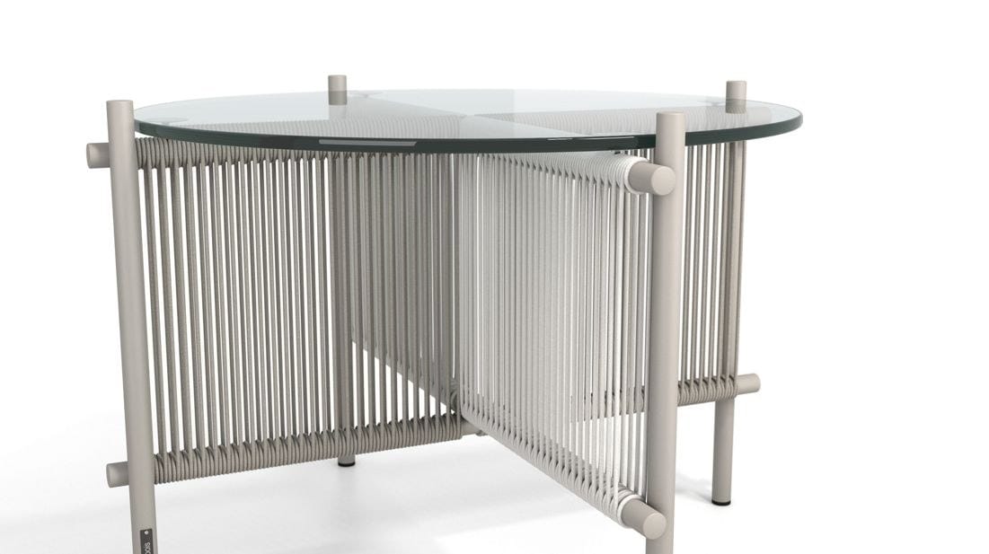 Круглый алюминиевый и стеклянный садовый столик ROCHE BOBOIS путешественник ARCH-00138051 - Вид №13