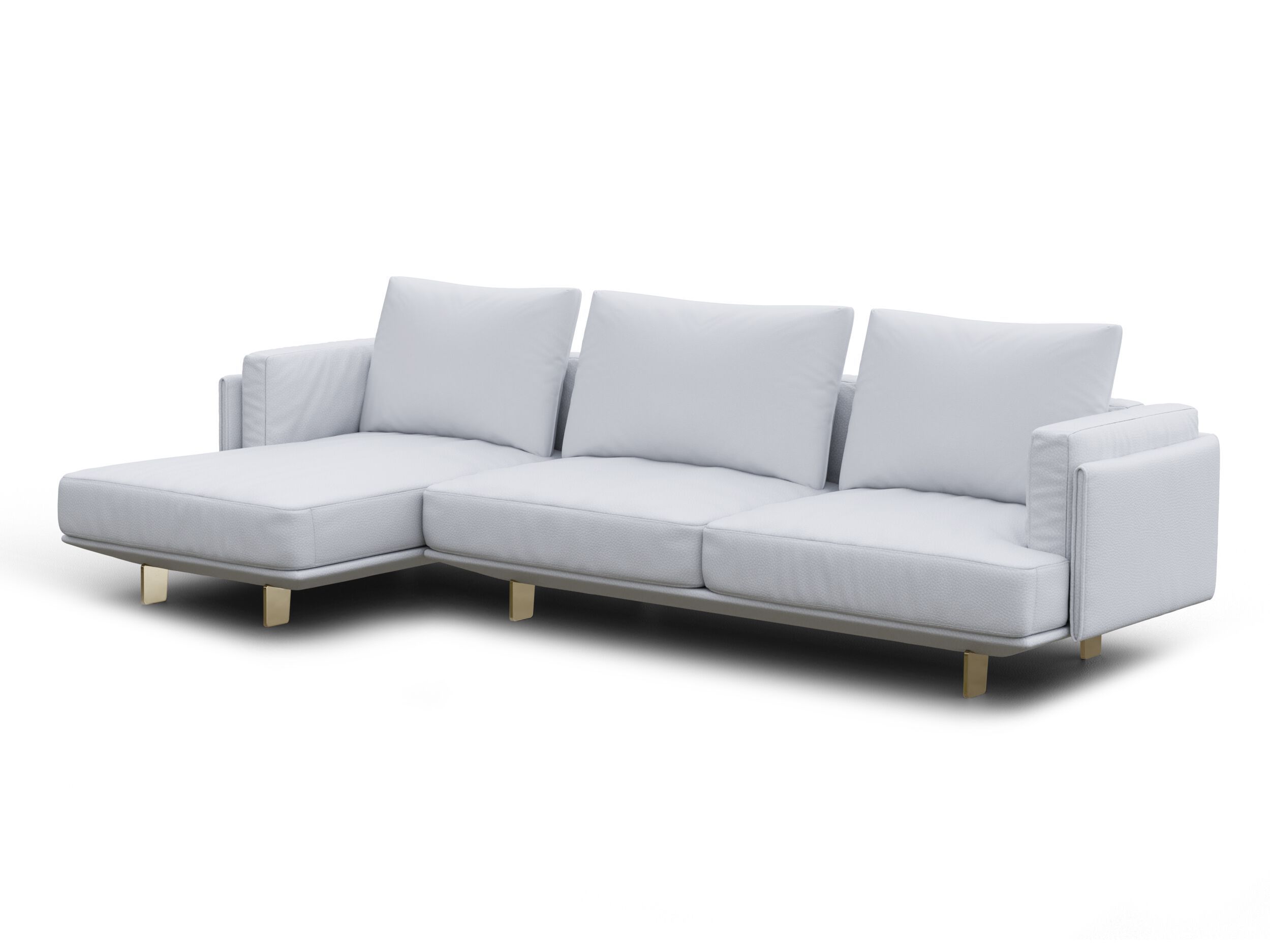 3-местный кожаный диван с полуостровом Natuzzi Italia кампус ARCH-00047240 - Вид №1