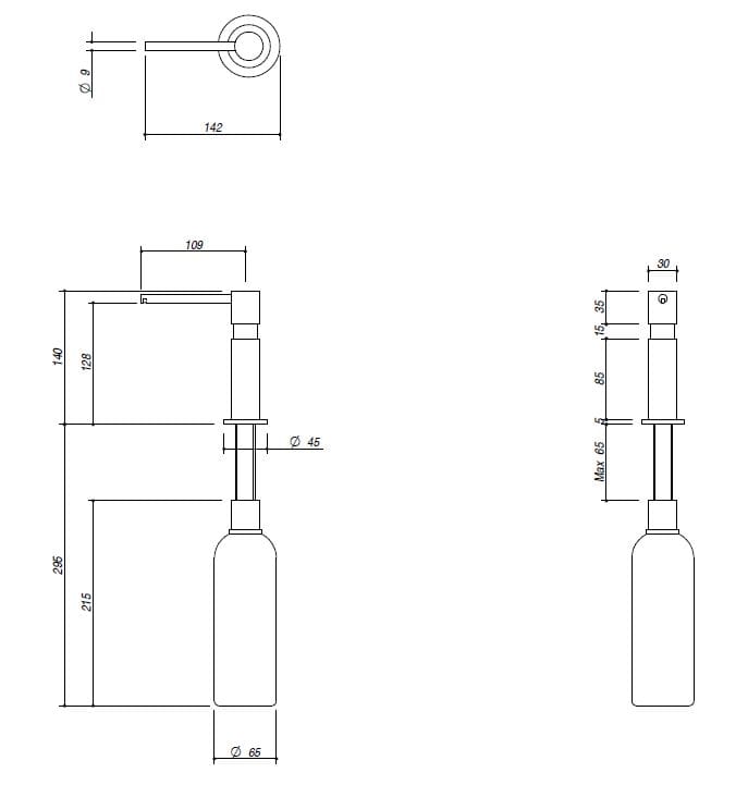 Дозатор моющего средства из нержавеющей стали Barazza 1DSU ARCH-00047695 - Вид №2
