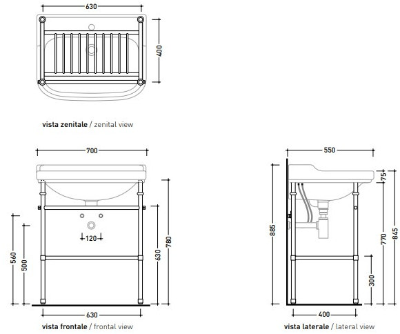 Ceramica Flaminia Тумба под умывальник из хромированного металла Efi sun-id-1419608 - Вид №7
